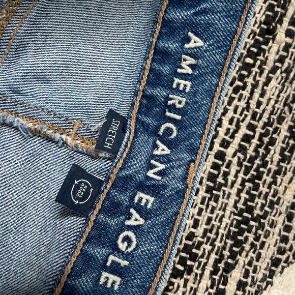 American Eagle Stretch Super High Rise Ankle Straight Jeans 8 Regular - Picture 3 of 6
